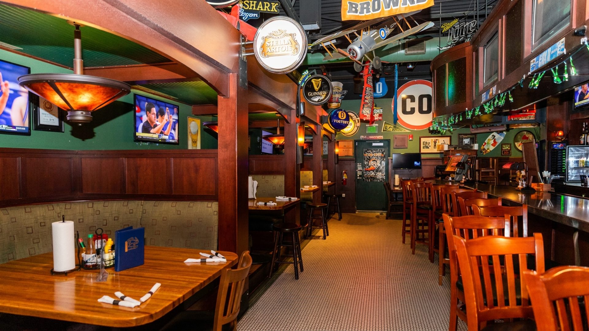 64 TVs and four 16-foot screens