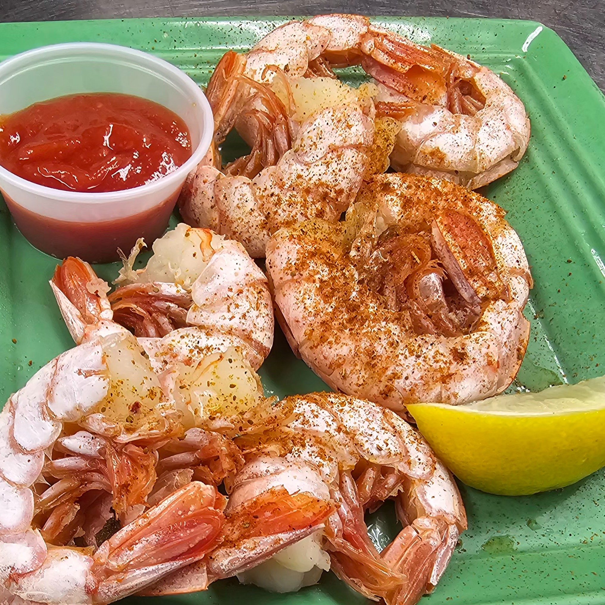 Steamed Jumbo Shrimp.